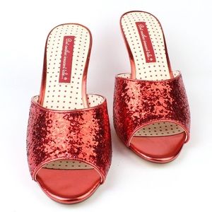 Brand new in box Bait Sparkly Red Mules 8.5